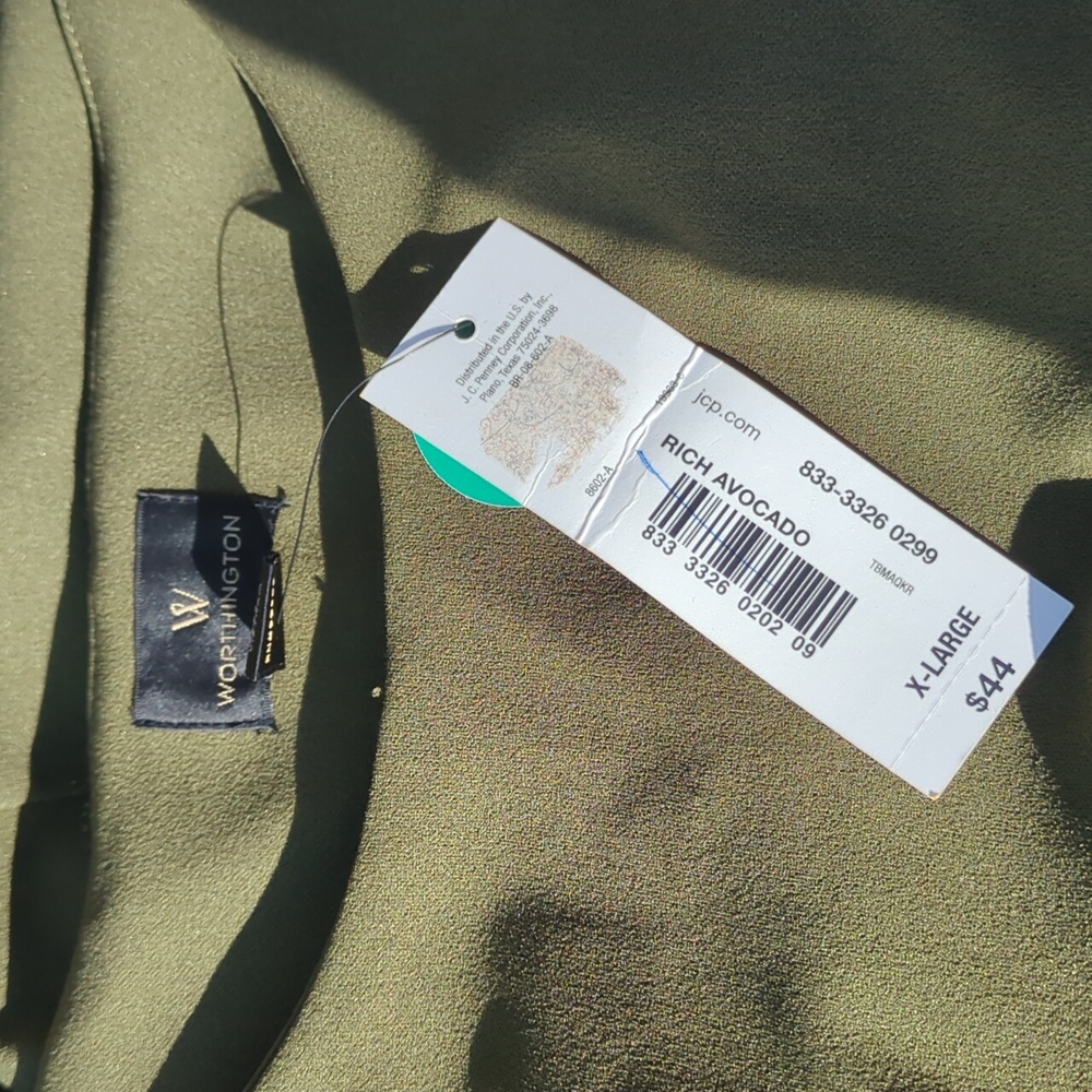 Worthington Green Blouse Large - Picture 5 of 8